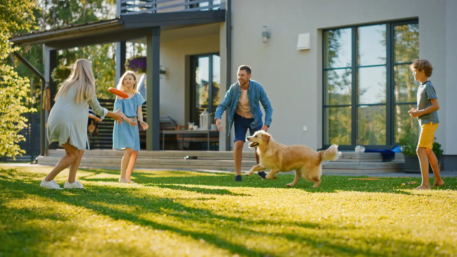 family in yard