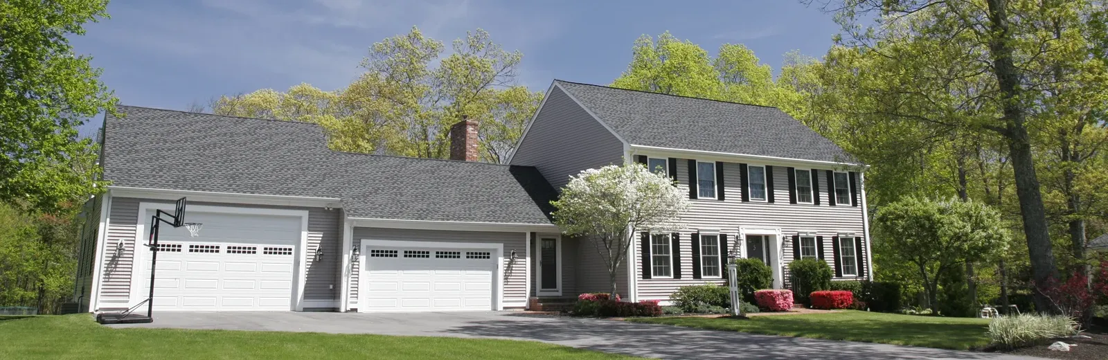 house with two car garage